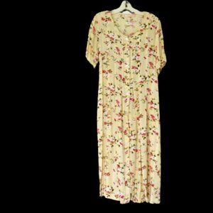 Cera Yellow Floral Print Maxi Dress